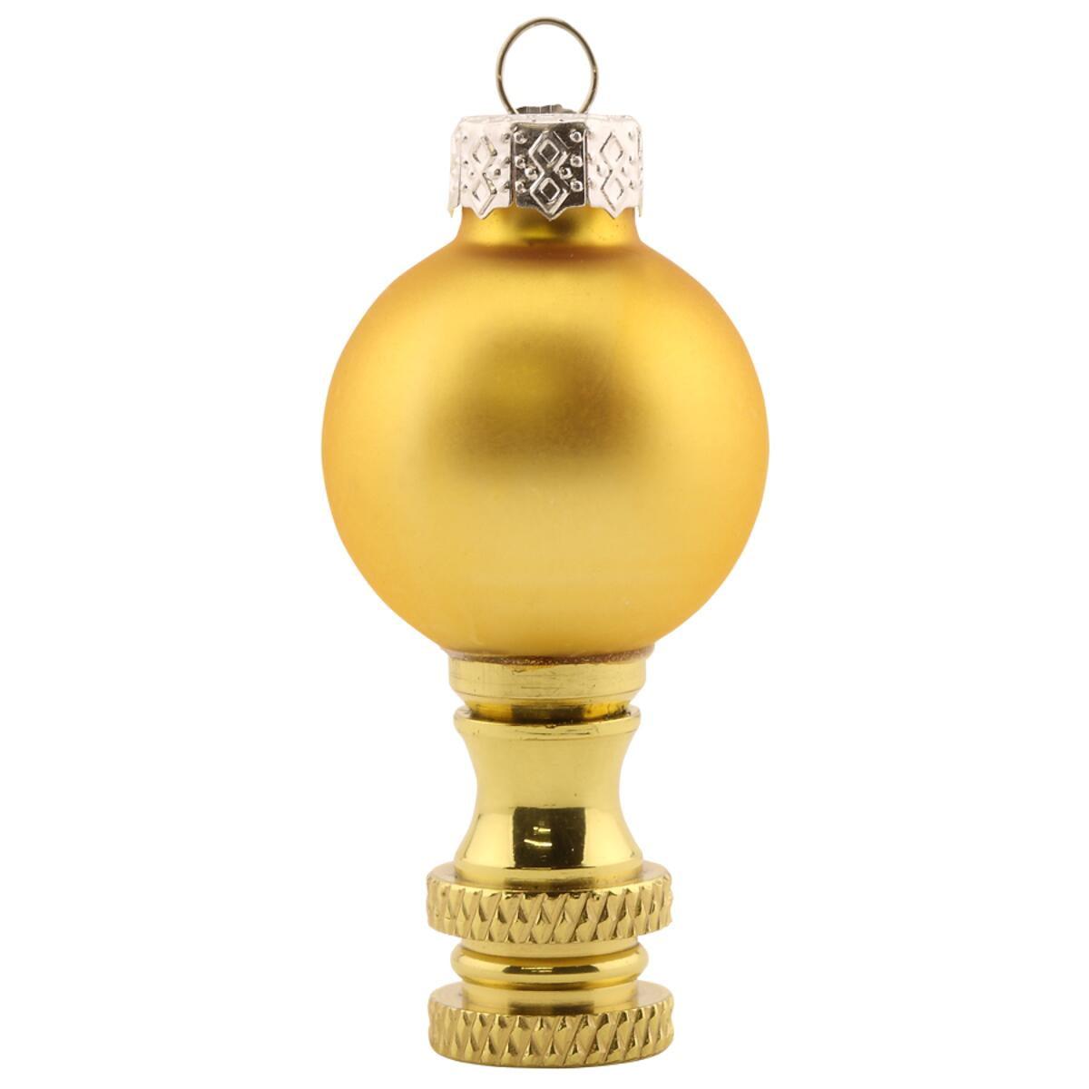 Gold Glass Finial Lamp Ornament with Polished Brass Base