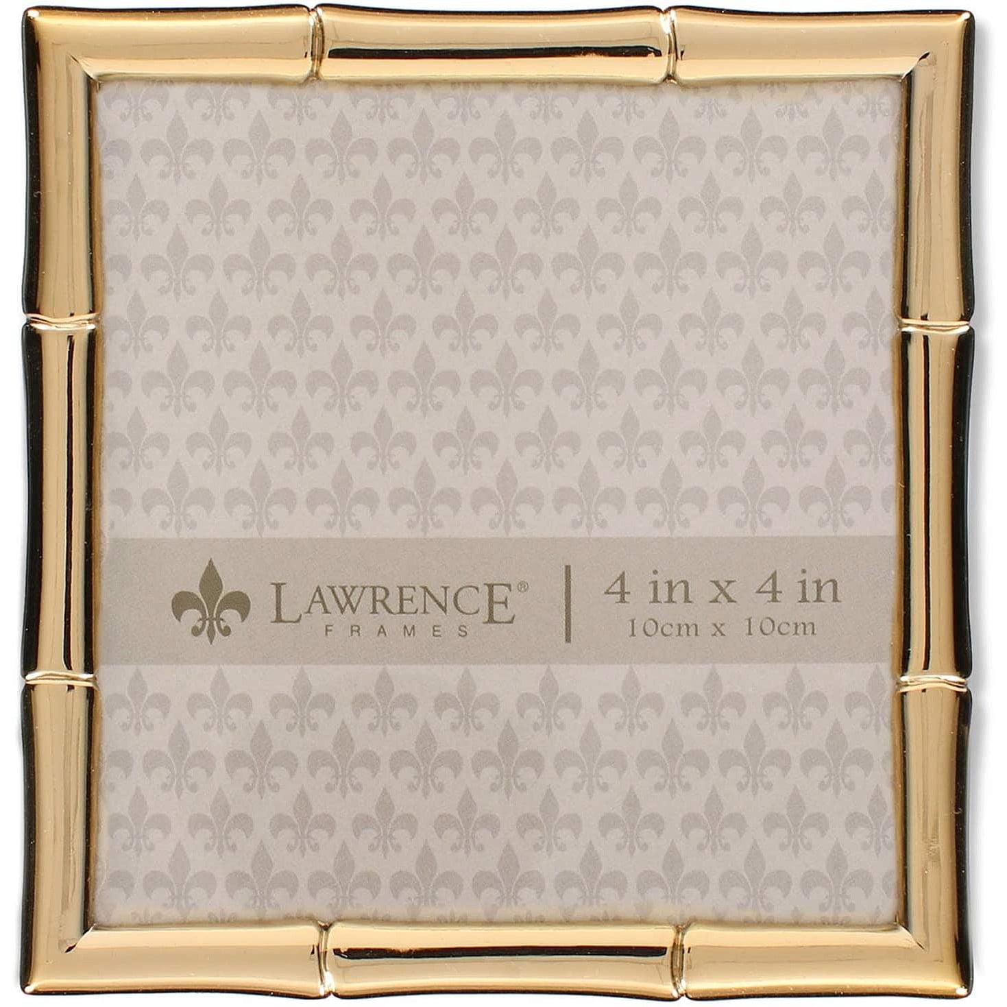 Gold Bamboo Design 4x4 Metal Picture Frame