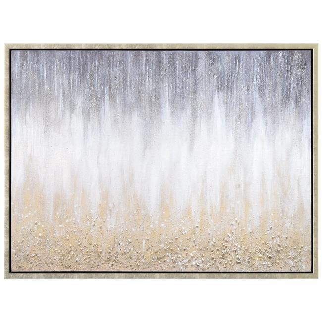 Empire Art Direct Golden Cascade Textured Glitter Hand Painted Framed Canvas Wall Art