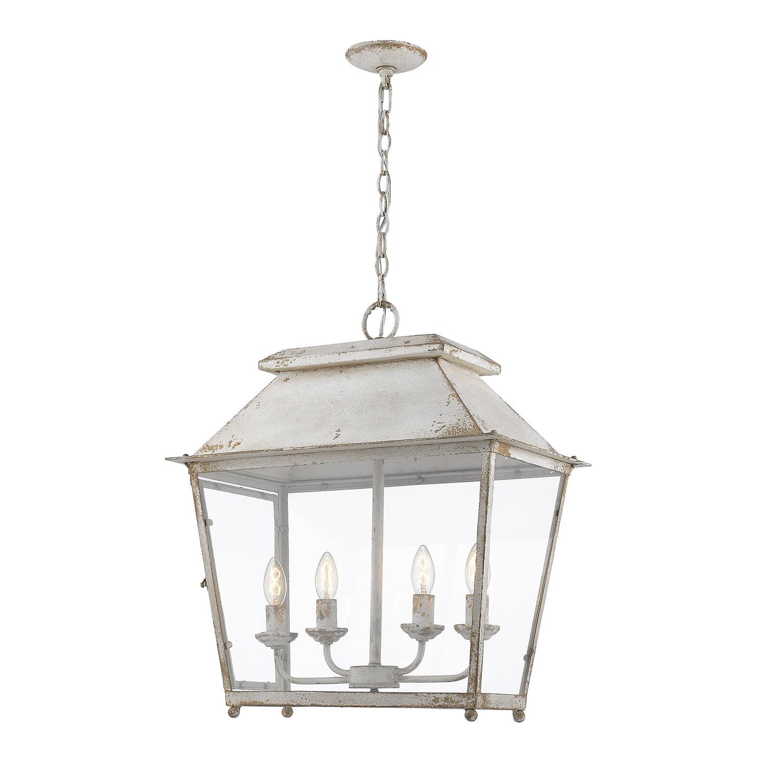 Antique Ivory Glass 4-Light Pendant Lantern