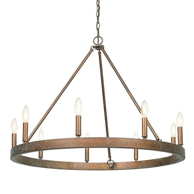 Golden Lighting Carraway 9-Light Chandelier in Copper Patina