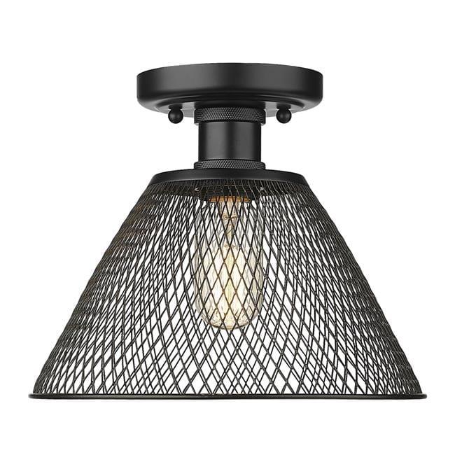 Golden Lighting Carver 1-Light Semi-flush in Matte Black