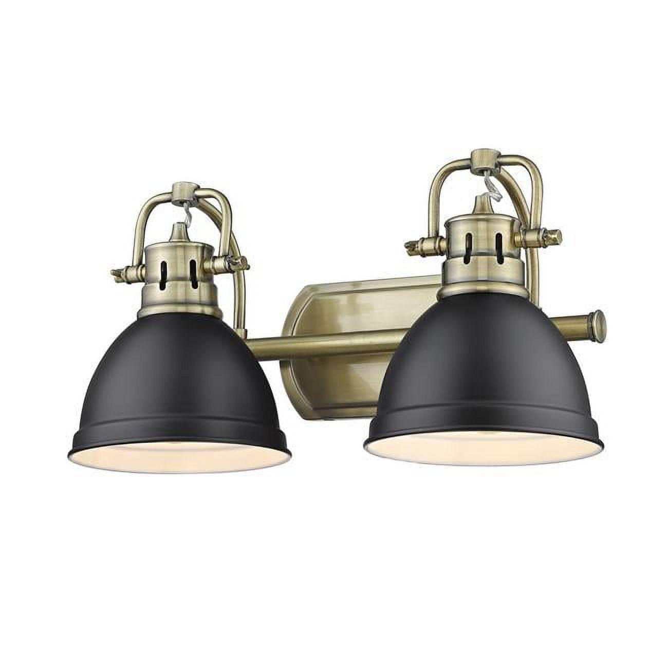 Duncan 2-Light Black and Brass Outdoor Vanity Light