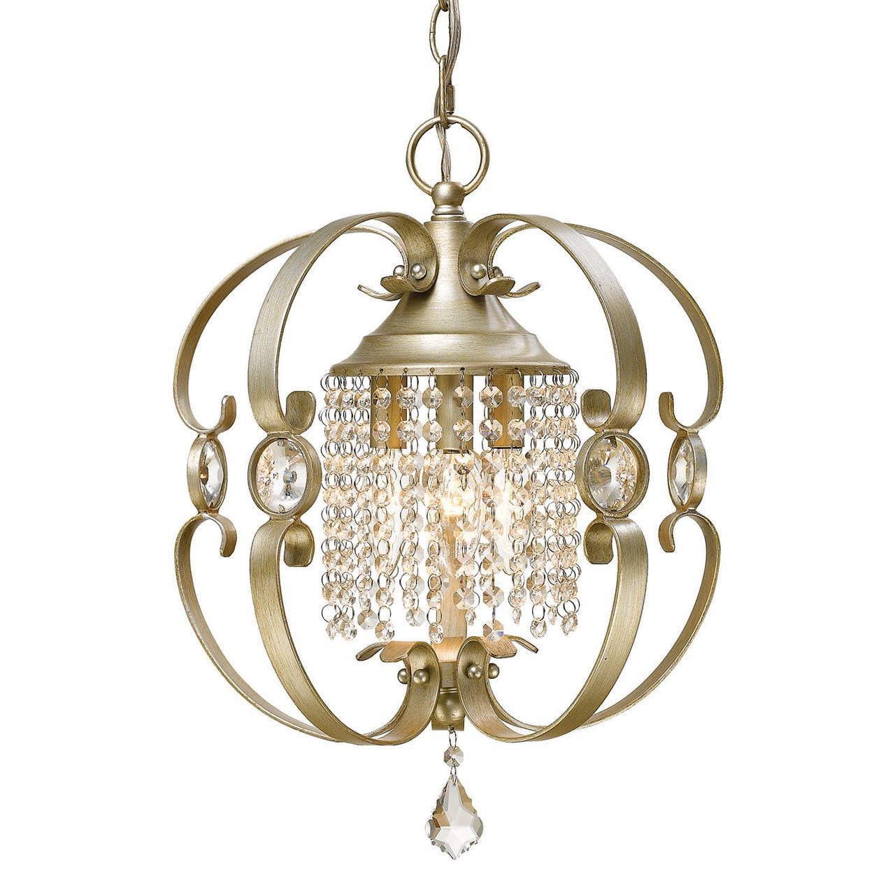 Golden Lighting Ella Mini Chandelier in White Gold