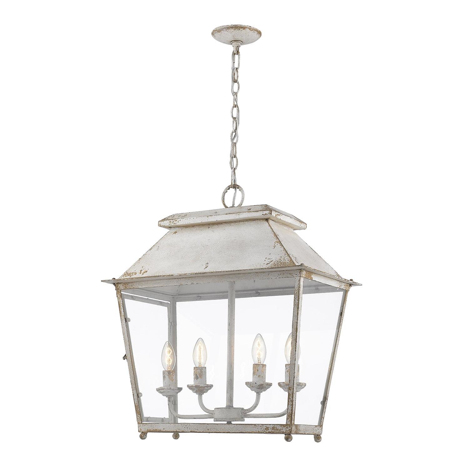 Golden Lighting Abingdon 4-Light Pendant in Antique Ivory with Clear Glass