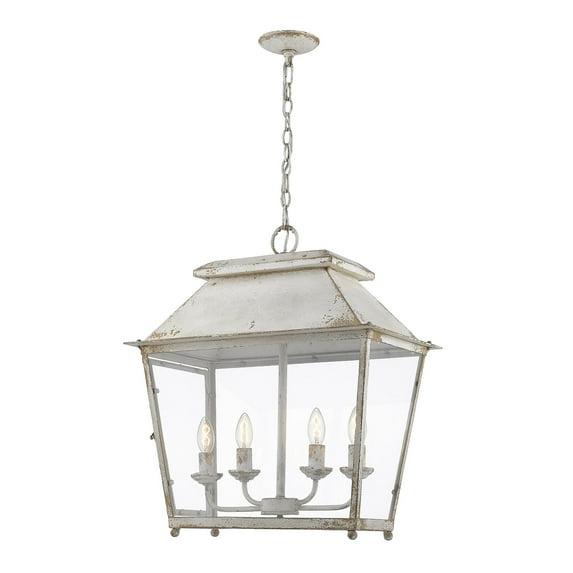 Golden Lighting Abingdon 4-Light Pendant in Antique Ivory with Clear Glass