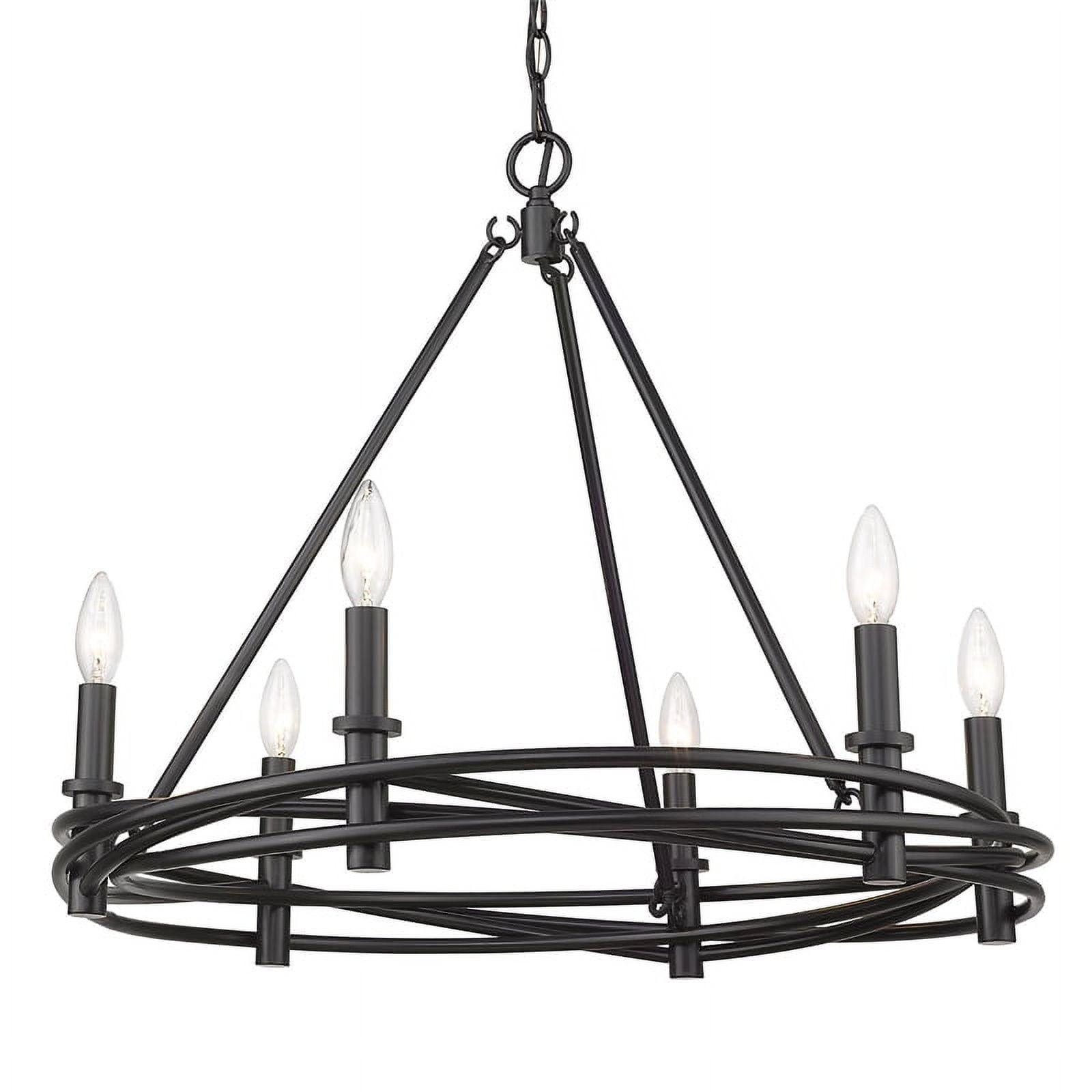 Weaver Contemporary 6-Light Chandelier in Matte Black