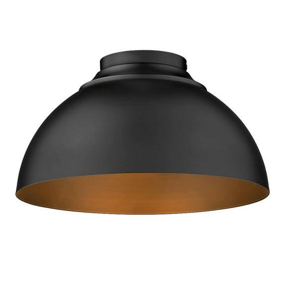 Golden Lighting Zoey 3-Light Flush Mount in Matte Black