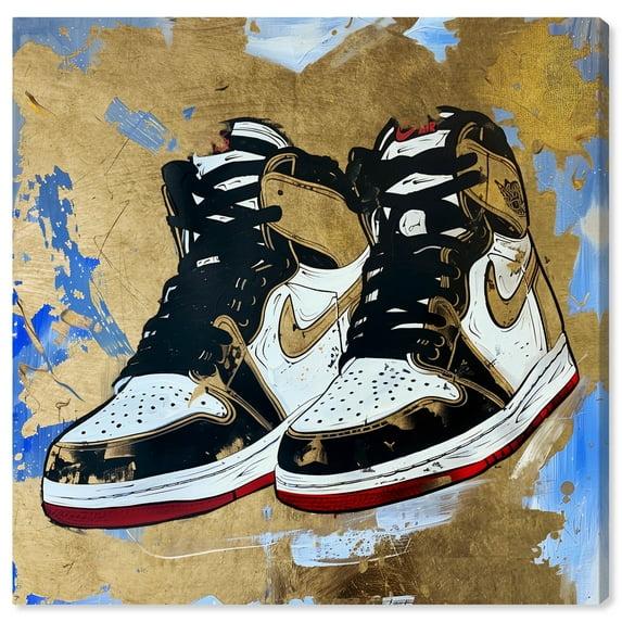 Notori Art Golden Sky Sneakers Modern Sneaker Art Prints Wall Art by Notoriart