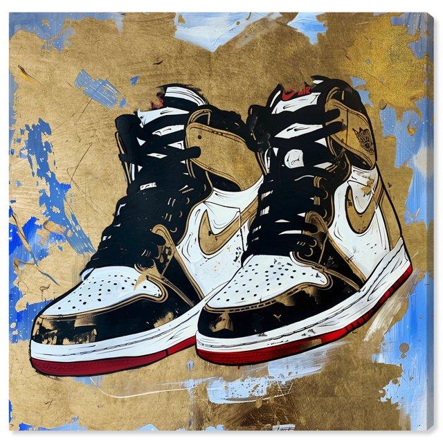 Notori Art Golden Sky Sneakers Modern Sneaker Art Prints Wall Art by Notoriart