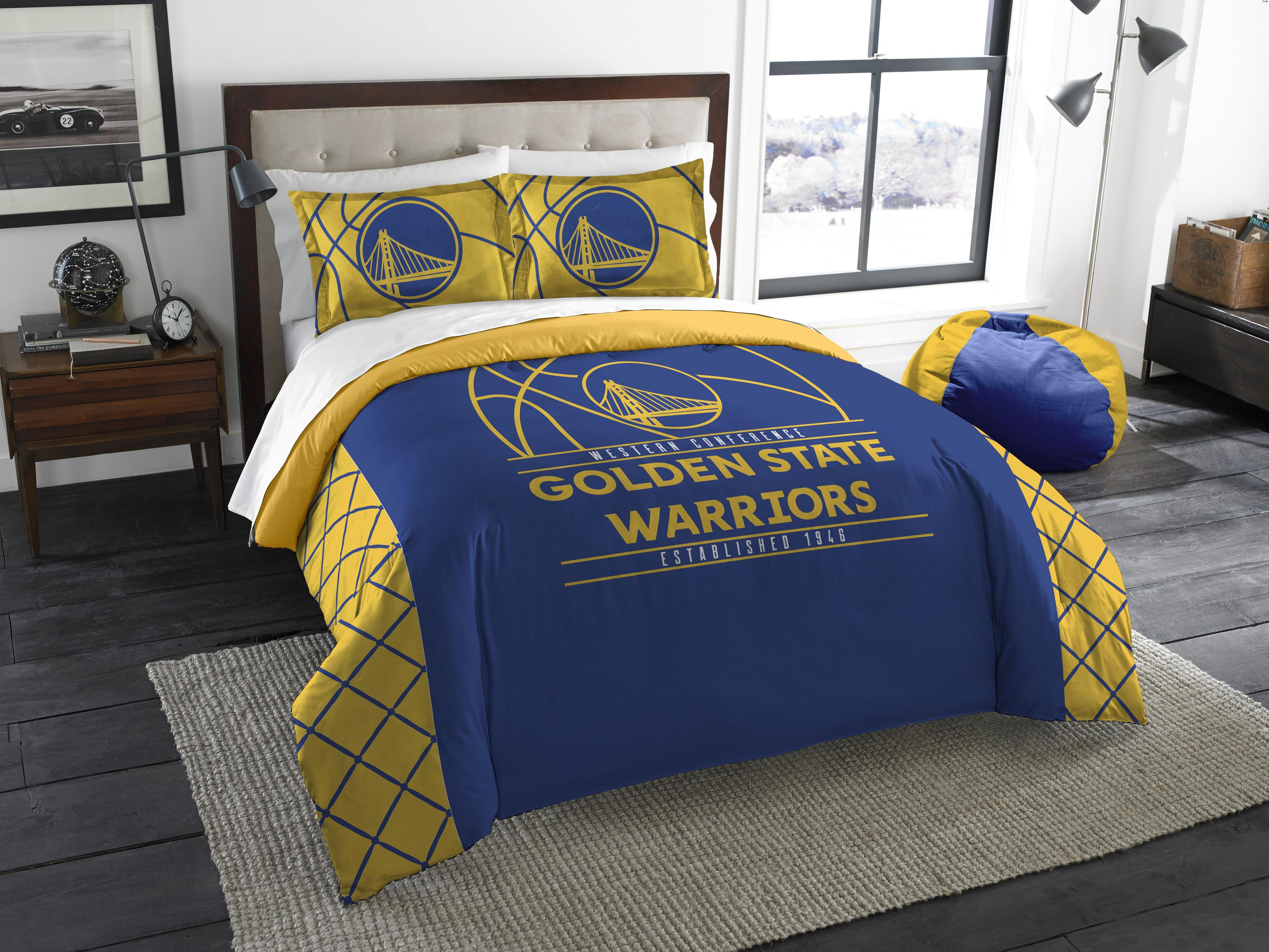 Golden State Warriors Blue and Yellow Full Comforter Set