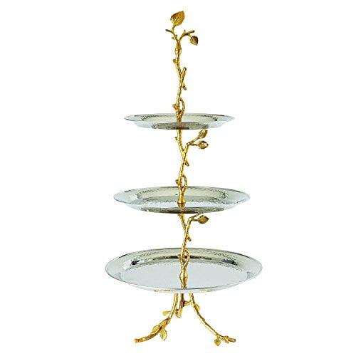 Gold and Silver Metal 3-Tier Round Server