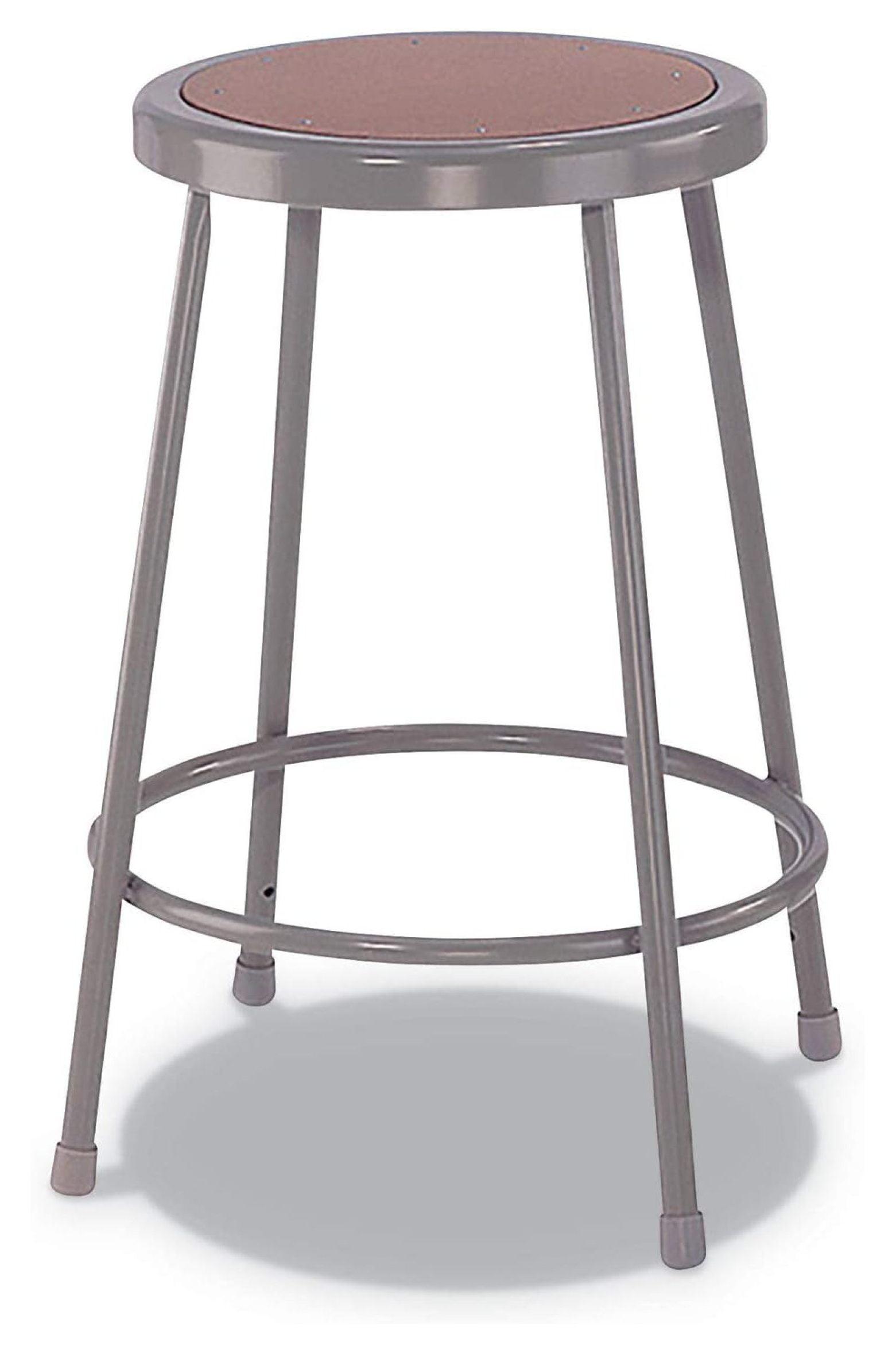 Brown and Gray Adjustable Backless Industrial Stool