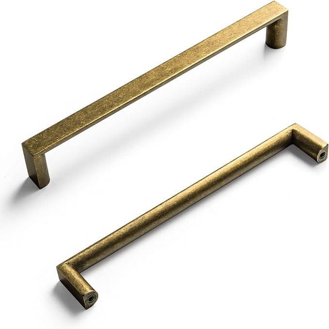 Goo-Ki 6 Pack 6.3" (160mm) Hole Center Retro Zinc Alloy Cabinet Handles, Antique Brass Cabinet Pulls for Dresser, Wardrobe, Kitchen Hardware