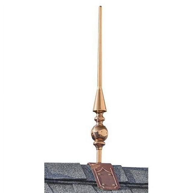 Good Directions 28" Aragon Pure Copper Finial with Decorative Copper Roof Mount - 34"H