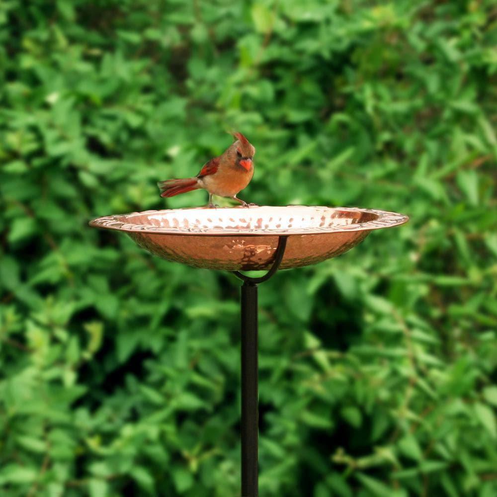 Good Directions BBG Pure Copper Garden Pole Bird Bath, 13" Basin