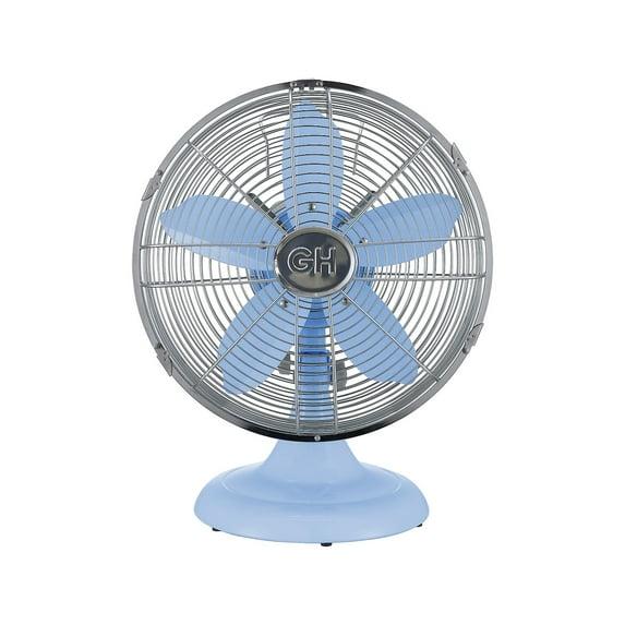 Good Housekeeping Good Housekeeping's All-Metal 12" Retro Desk Office Table Fan with Wide Oscillation, 3-Speed Settings & Carrying Handle (Multiple Finishes Available)