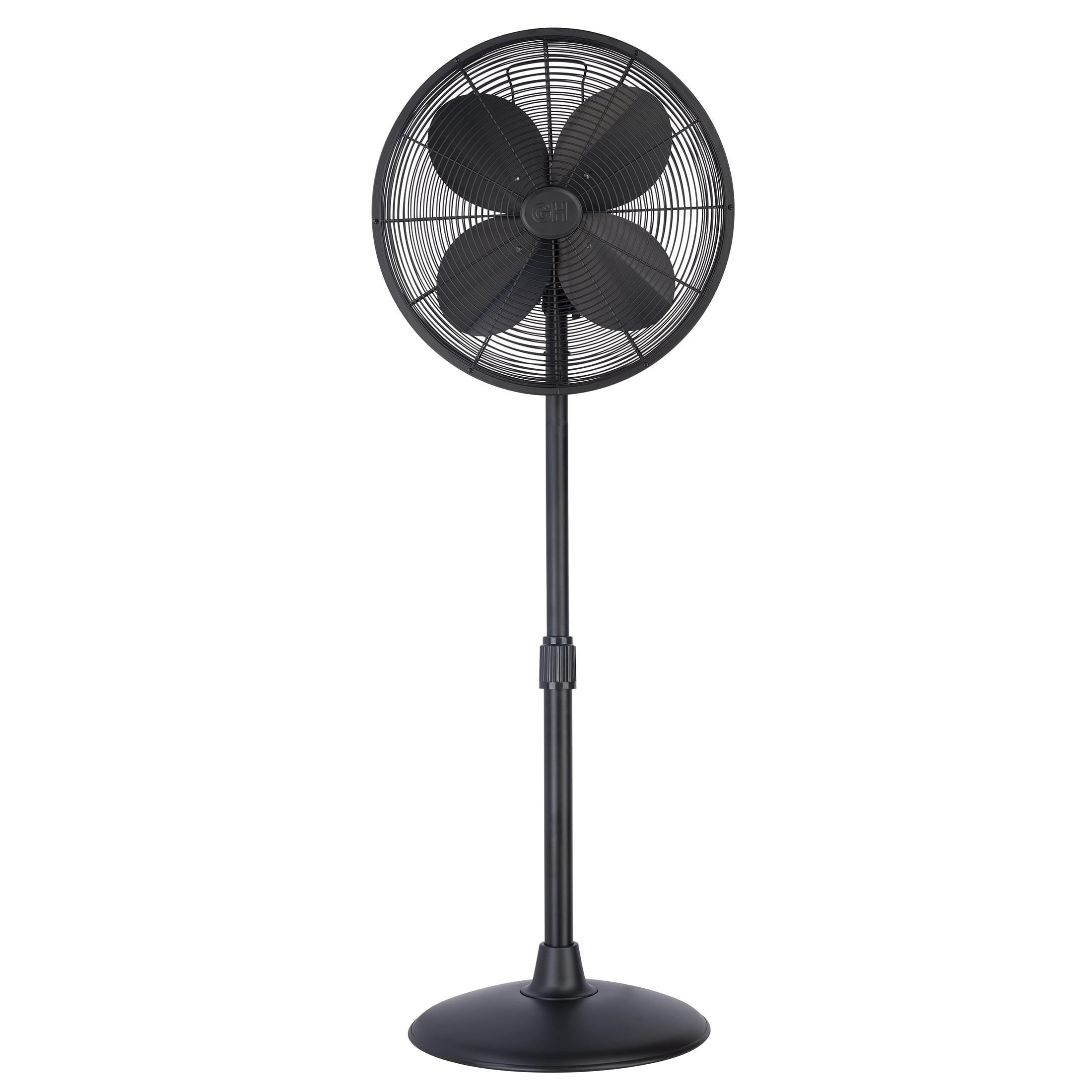 Good Housekeeping All-Metal 3-Speed 16" Oscillating Conference Room Pedestal Fan with Telescopic Height Adjustment (Multiple Finishes Available)