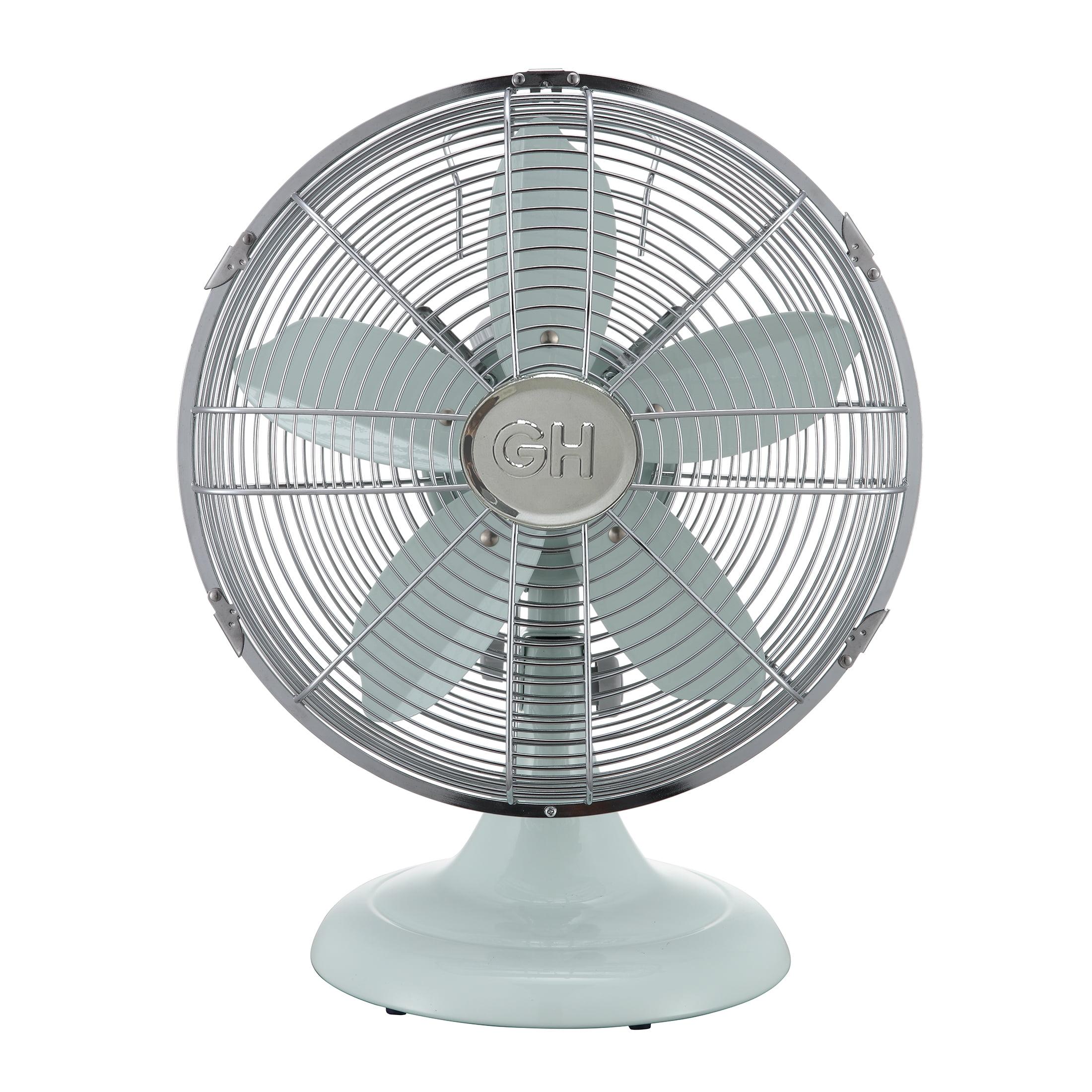 Good Housekeeping Good Housekeeping's All-Metal Retro 3-Speed 12" Oscillating Office Desk Table Fan (Multiple Finishes Available)