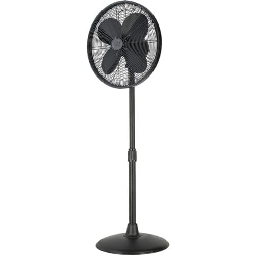Good Housekeeping All-Metal 3-Speed 16" Oscillating Conference Room Pedestal Fan with Telescopic Height Adjustment (Multiple Finishes Available)