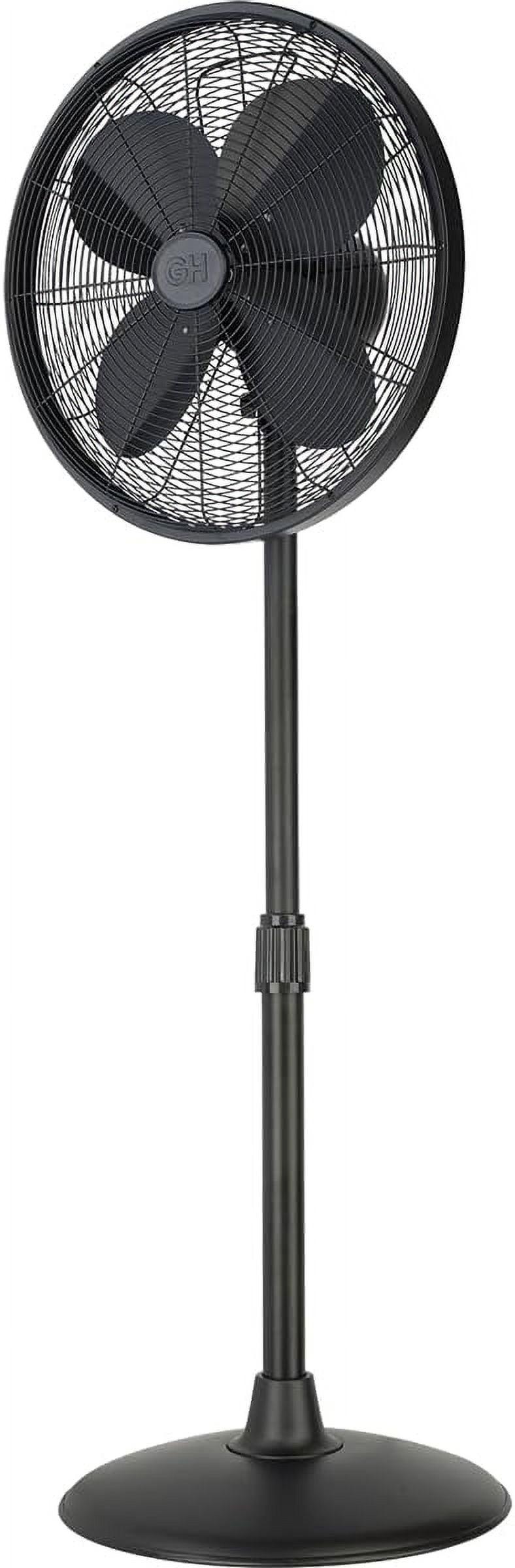 Good Housekeeping All-Metal 3-Speed 16" Oscillating Conference Room Pedestal Fan with Telescopic Height Adjustment (Multiple Finishes Available)