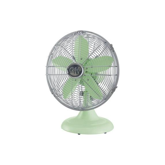 Good Housekeeping Good Housekeeping's All-Metal Retro 3-Speed 12" Oscillating Office Desk Table Fan (Multiple Finishes Available)