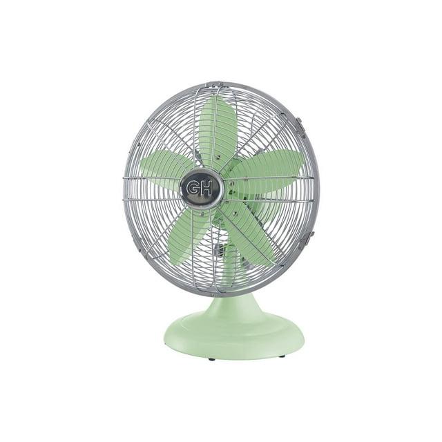 Good Housekeeping Good Housekeeping's All-Metal Retro 3-Speed 12" Oscillating Office Desk Table Fan (Multiple Finishes Available)