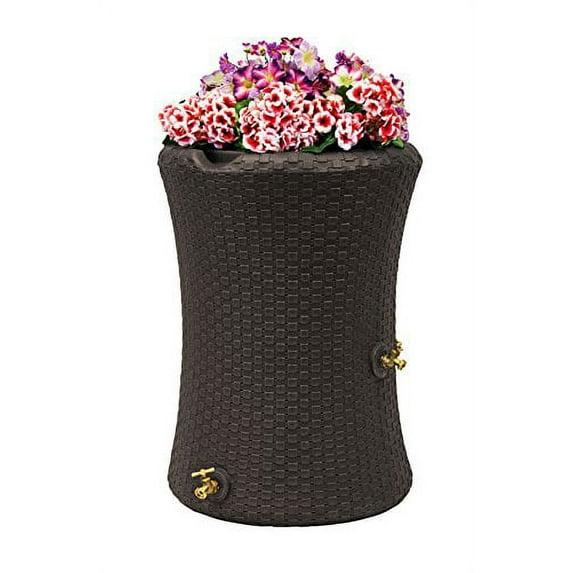 Good Ideas Good Ideas 50 Gallons Plastic Drainable Dual Overflow Planter Rain Barrel