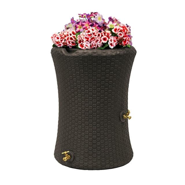 Good Ideas Good Ideas 50 Gallons Plastic Drainable Dual Overflow Planter Rain Barrel