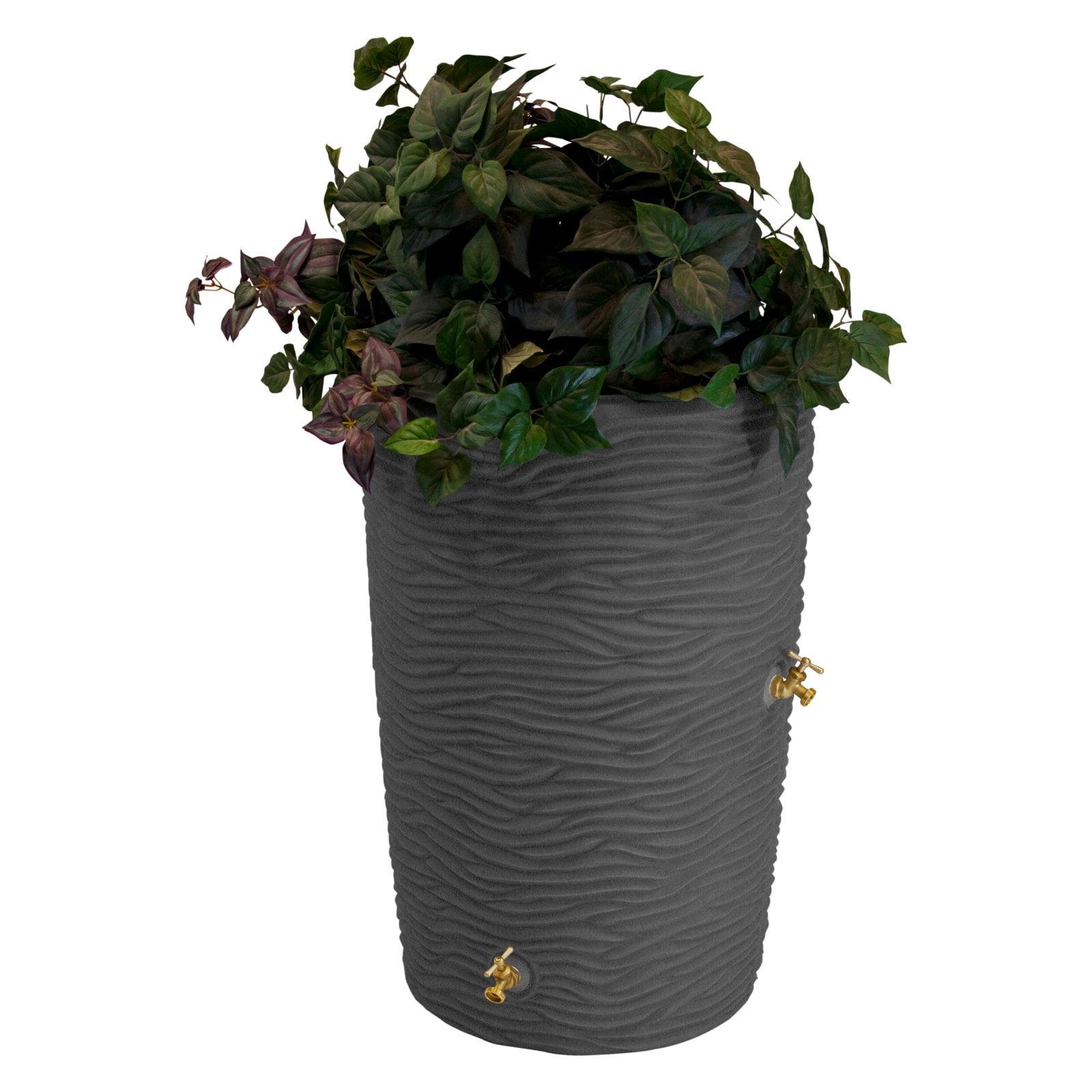 Good Ideas 50 Gallons Plastic Drainable Planter Rain Barrel