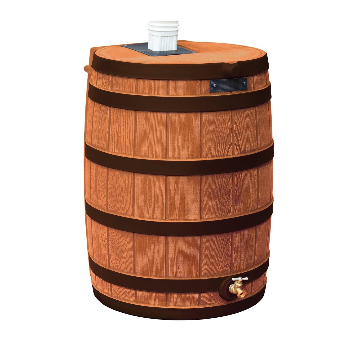 Good Ideas Rain Wizard Whiskey Style Rain Barrel with Overflow and Spigot