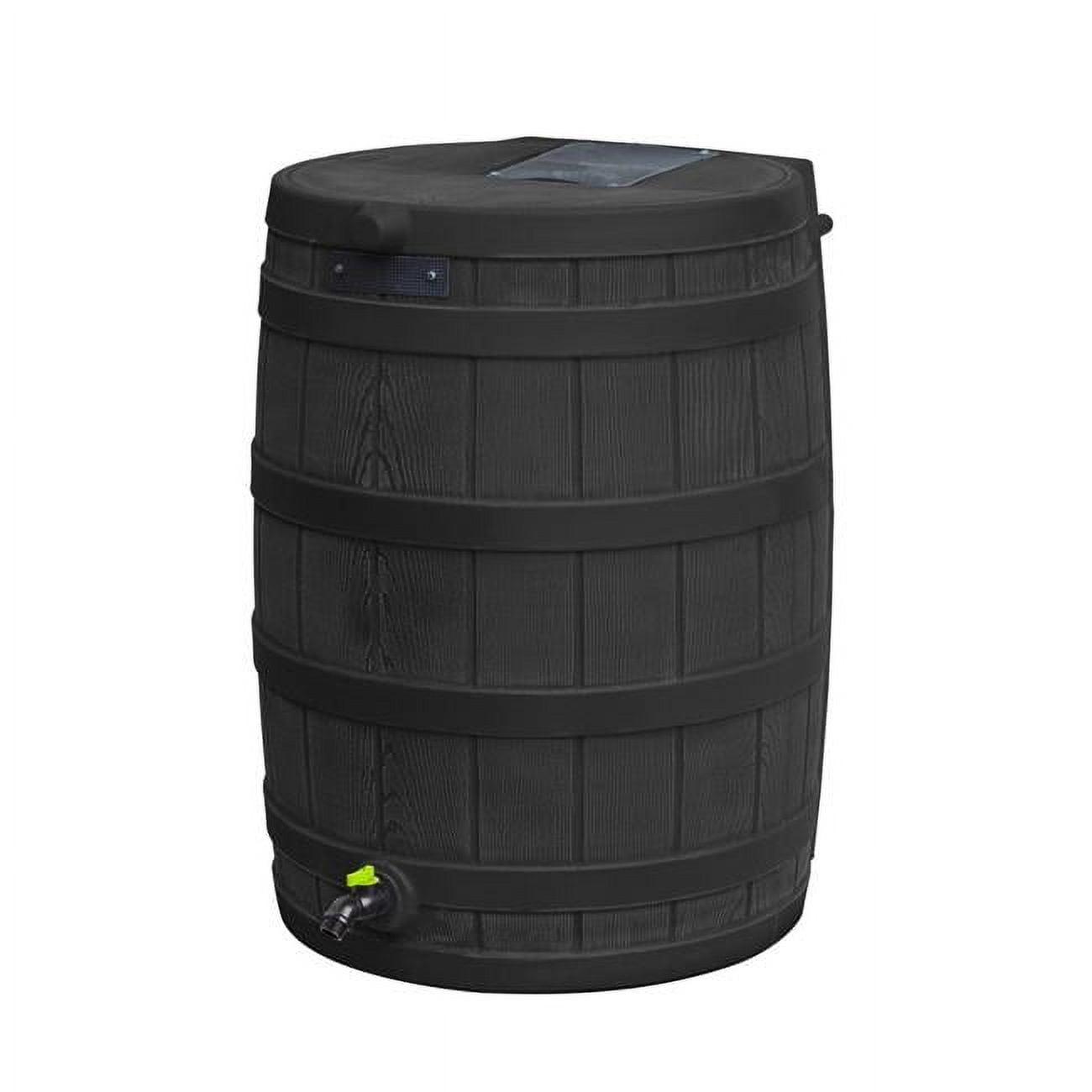 Good Ideas 50 Gallons Plastic Drainable Dual Overflow Rain Barrel