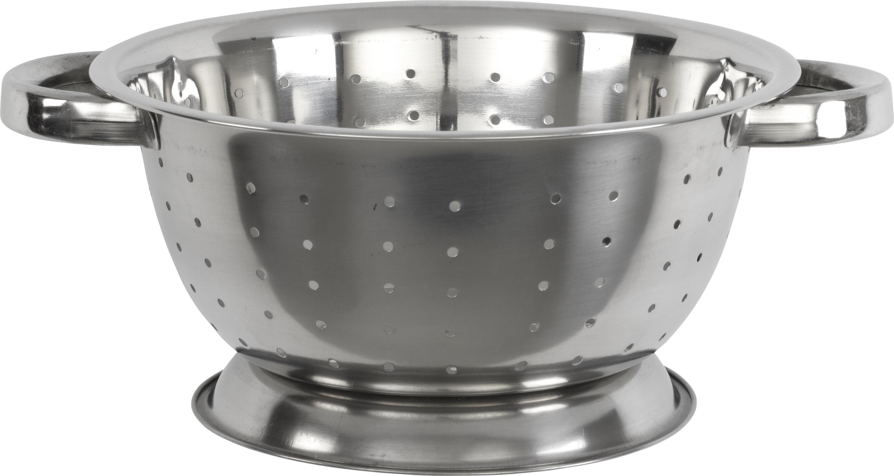 3-Quart Silver Stainless Steel Colander with Handles