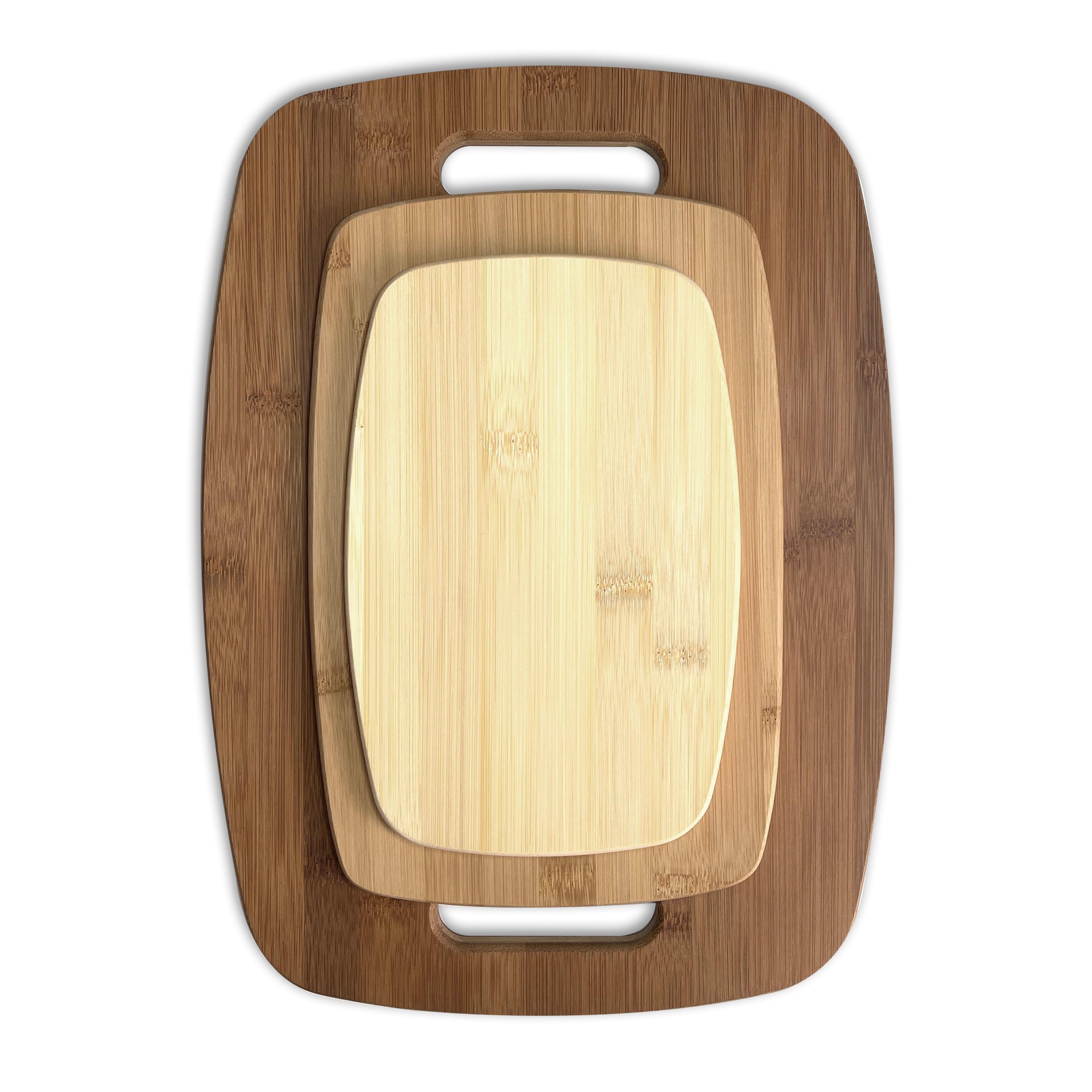 Eco-Friendly Bamboo Cutting Board Set with Built-in Handles