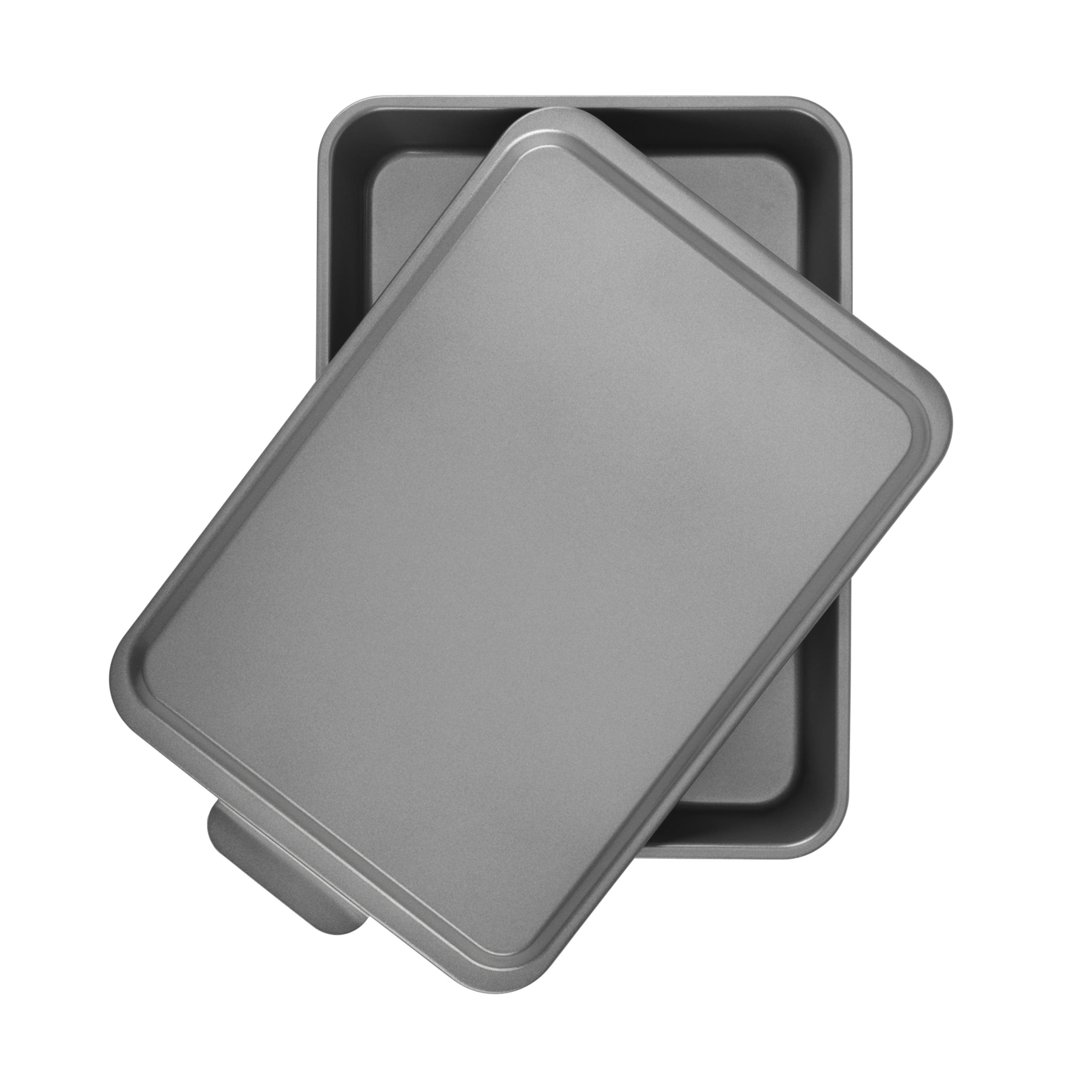 Gray Nonstick Steel Rectangular Baking Pan with Lid