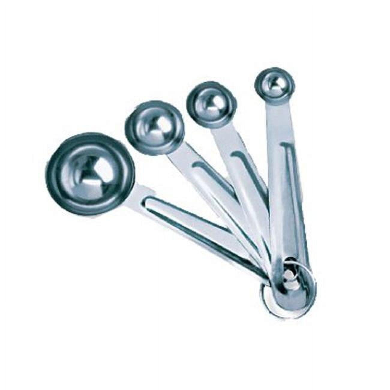 Silver Stainless Steel 4-Piece Measuring Spoon Set