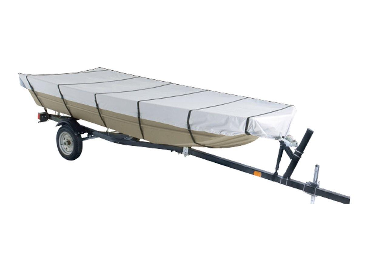 Genrics 14Ft Boat Cover Waterproof Heavy Duty Trailerable Replacement for Jon Boat Grey