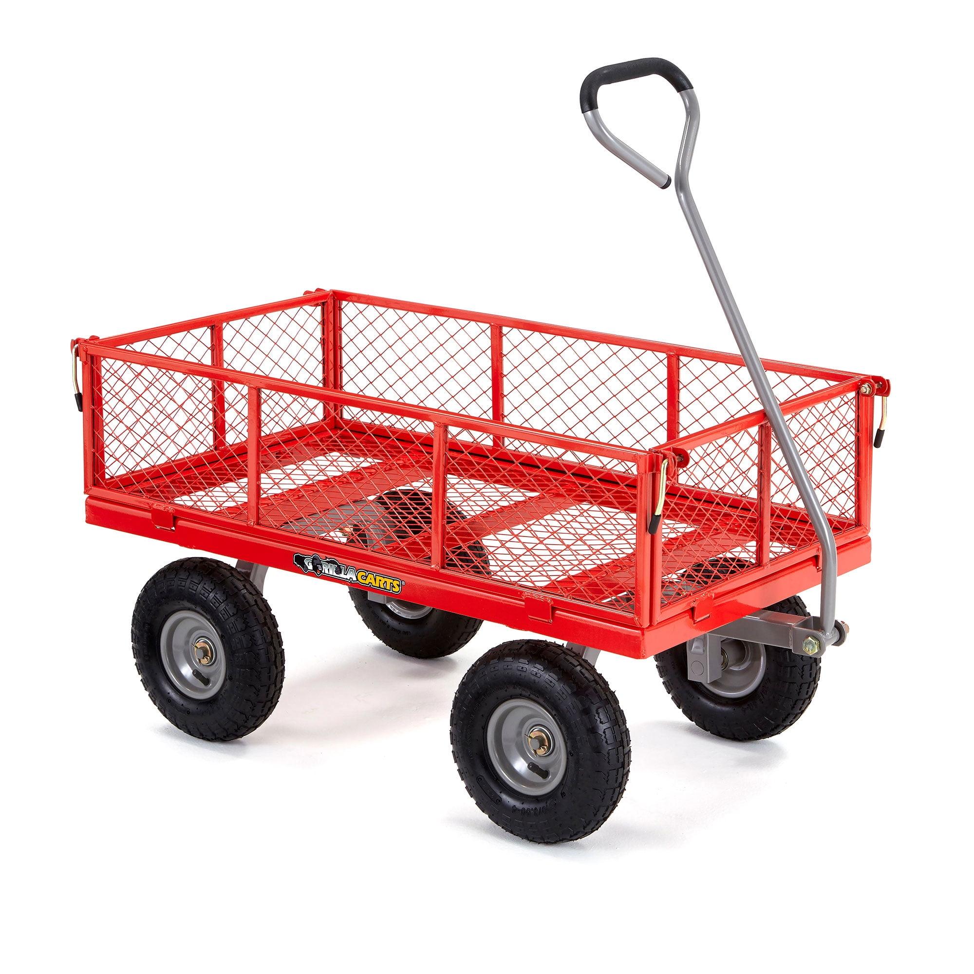 Gorilla Cart 1000 Pound Capacity Heavy Duty Steel Mesh Utility Wagon Cart