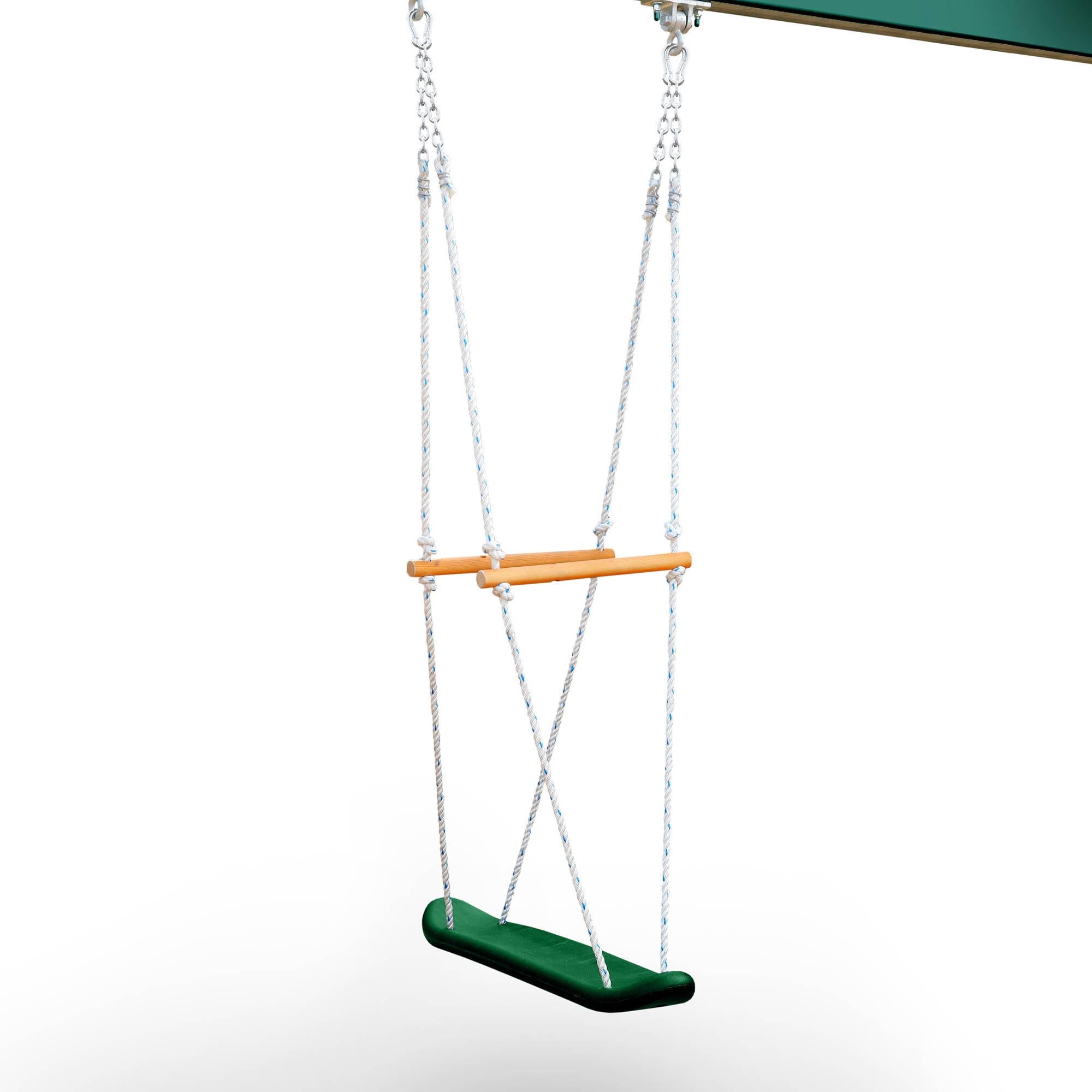 Green and Black Skateboard Swing with Rope and Chain