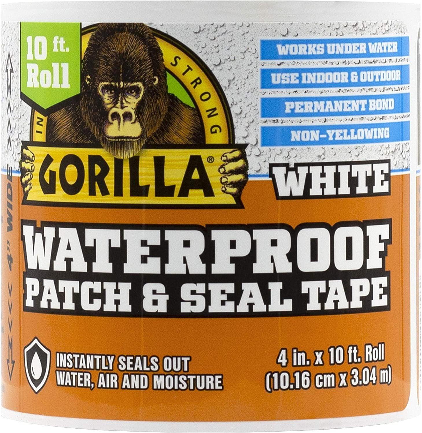 Gorilla 4 in. W X 10 ft. L White Waterproof Repair Tape