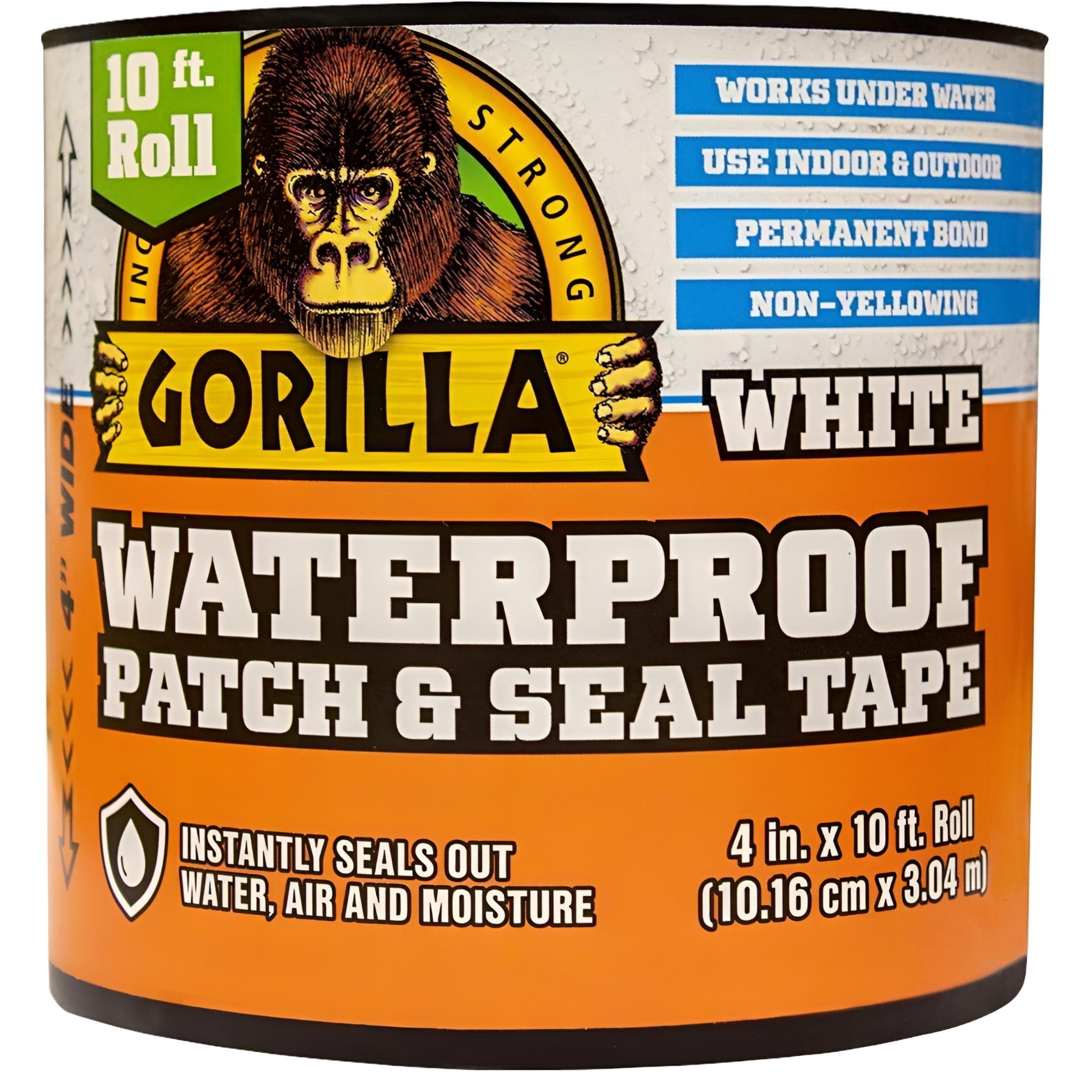 Gorilla 4 in. W X 10 ft. L White Waterproof Repair Tape