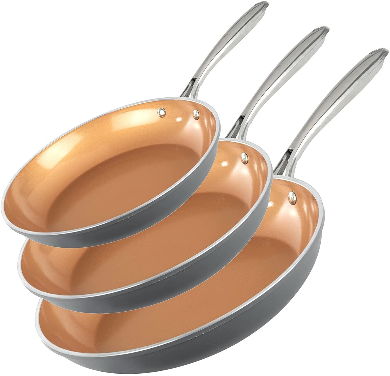 Gotham Steel Gotham Steel Copper 3 Piece Nonstick Fry Pan Set - 8'',10'', And 12''