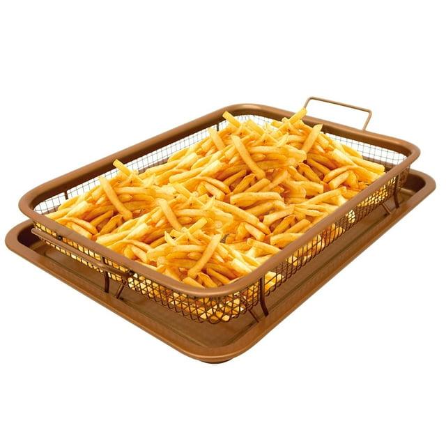 Gotham Steel Gotham Steel Medium Nonstick Air Fryer Tray for Oven with Recipe Book -12.6" x 9.4"