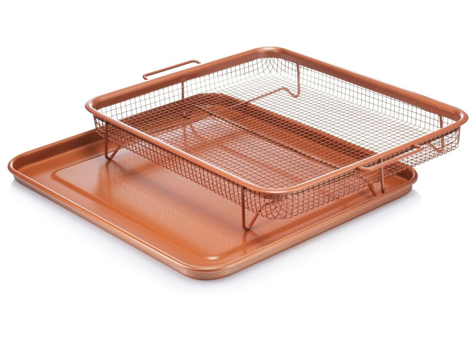 Gotham Steel Large Nonstick Air Fryer Tray for Oven with Recipe Book - 13.4" x 11.4"