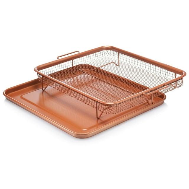 Gotham Steel Large Nonstick Air Fryer Tray for Oven with Recipe Book - 13.4" x 11.4"