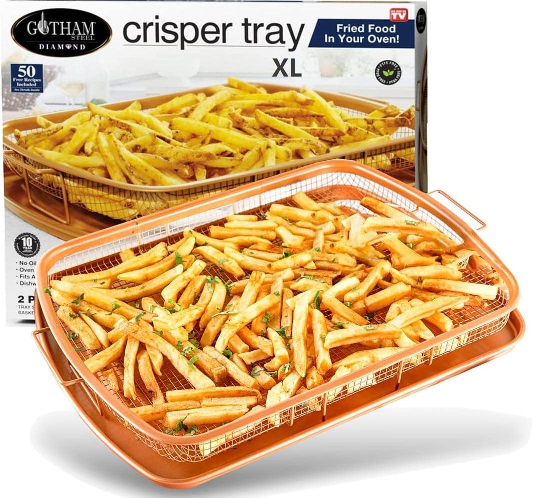 XXL Copper Nonstick Air Fryer Basket and Crisper Tray Set