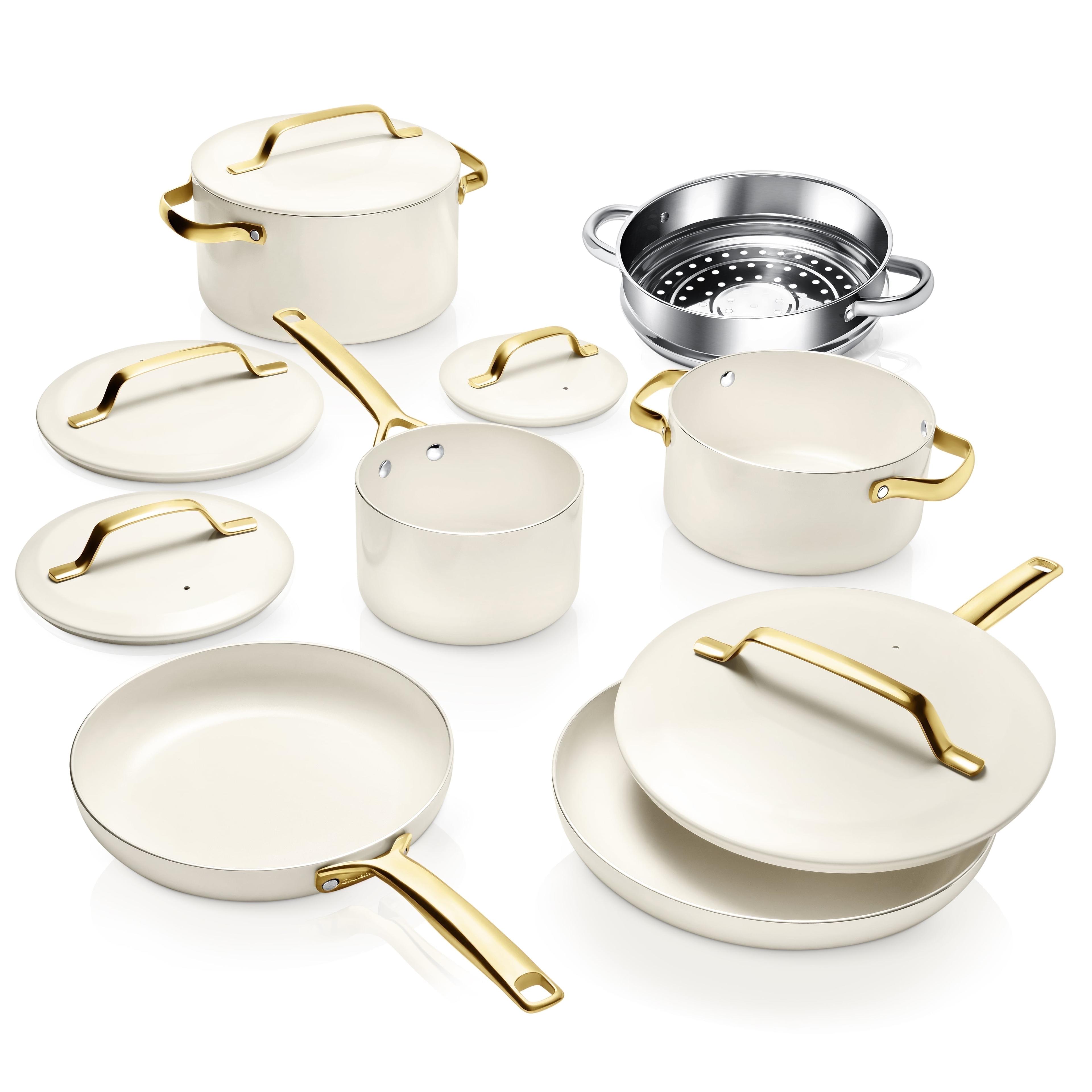 Gotham Steel Gotham Steel Modern Collection 11 Pc Cream Nonstick Cookware Set