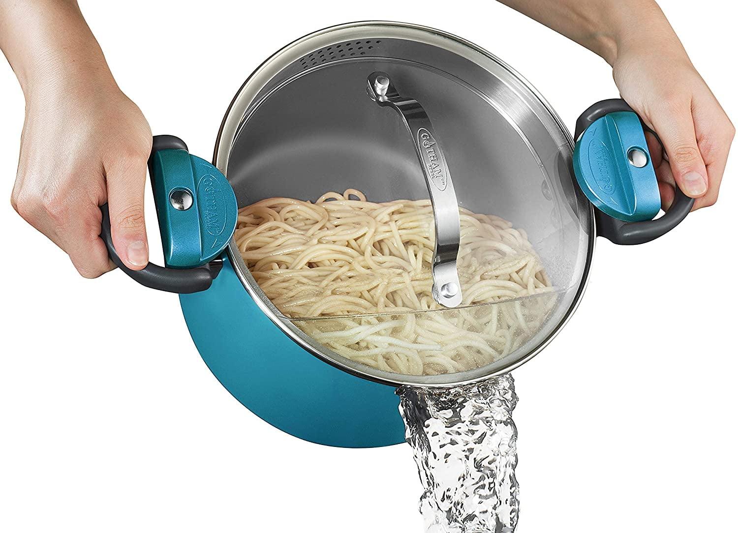 Gotham Steel Gotham Steel Stock Multipurpose Pasta Pot with Strainer Lid & Twist and Lock Handles