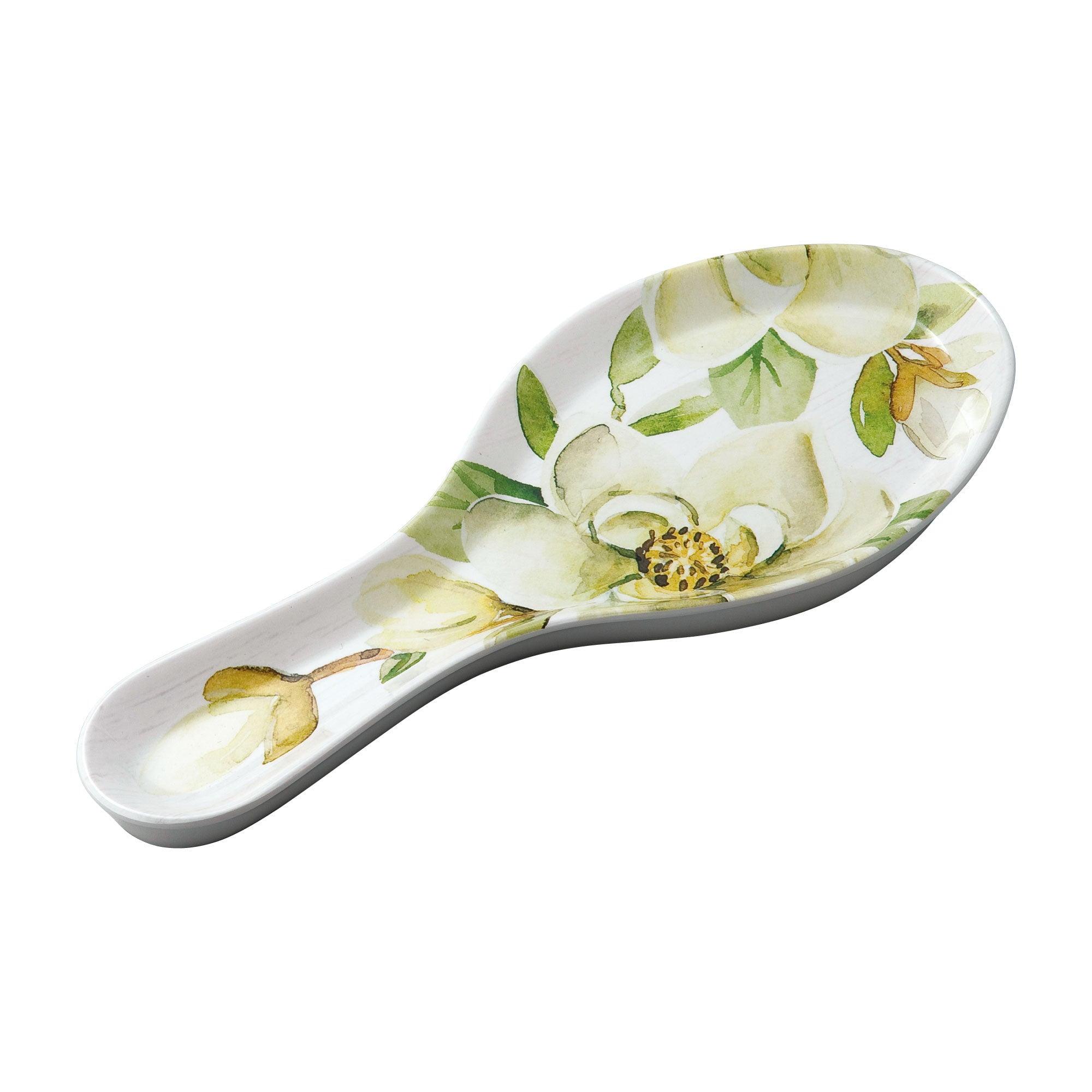 Gourmet Art Melamine Spoon Rest/Spoon Holder (Magnolia)