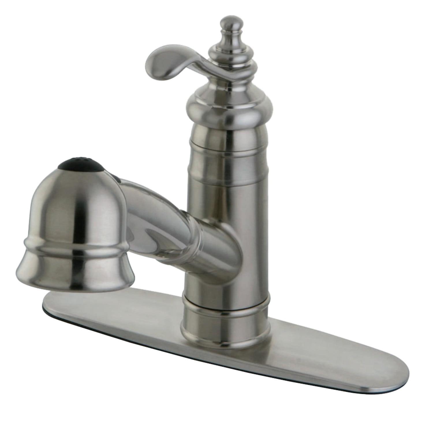 Kingston Brass Templeton Single-Handle 1-or-3 Hole Deck Mount Pull-Out Sprayer Kitchen Faucet